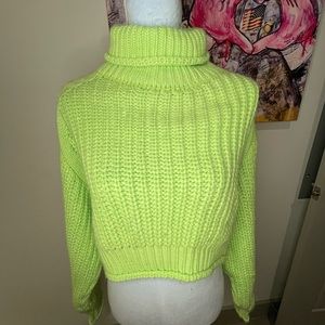 Lime Green Thick Medium Turtleneck Sweater from Forever21 made by Awoo